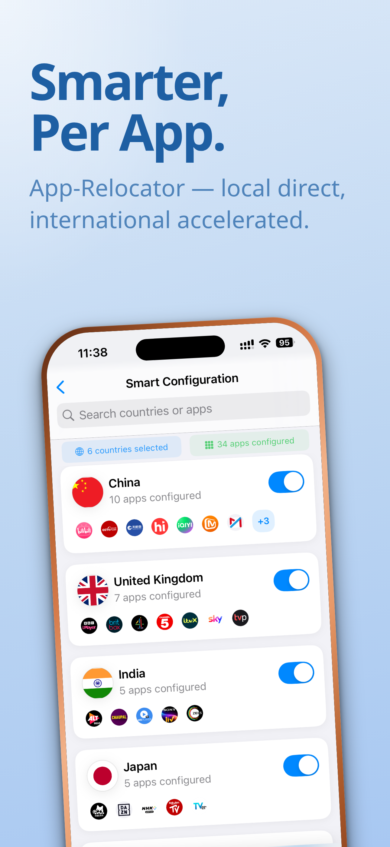 DPN App-Relocator smart per-app routing screen